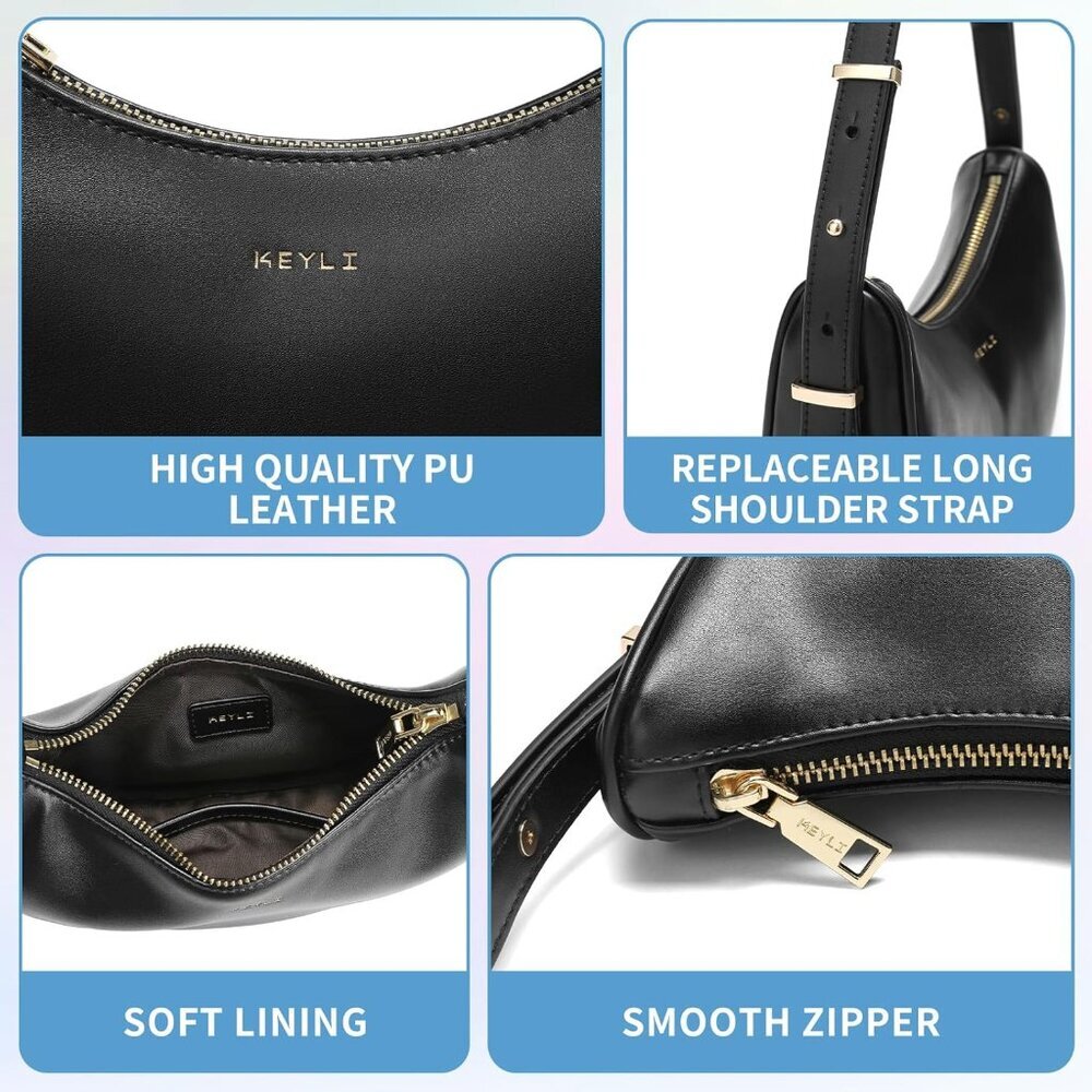 Small Shoulder Bag for Women Vegan Leather Crossbody Bags Adjust Handbags Purses - Picture 6 of 6